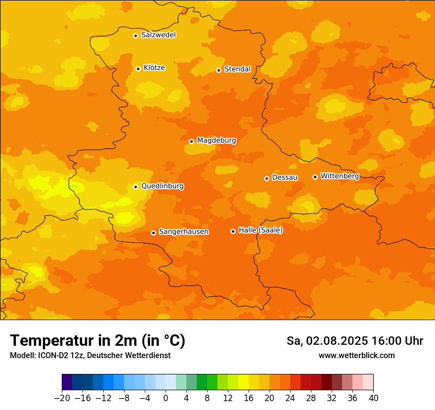 Modellkarten Temperatur