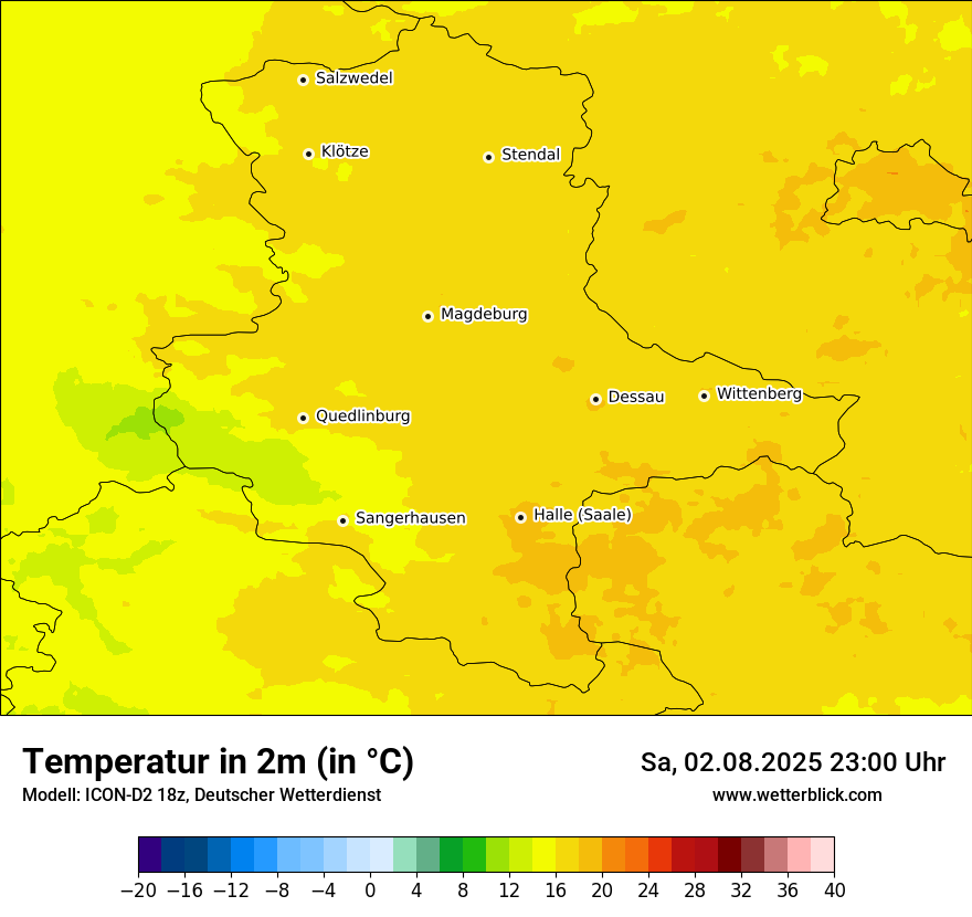 Modellkarten Temperatur