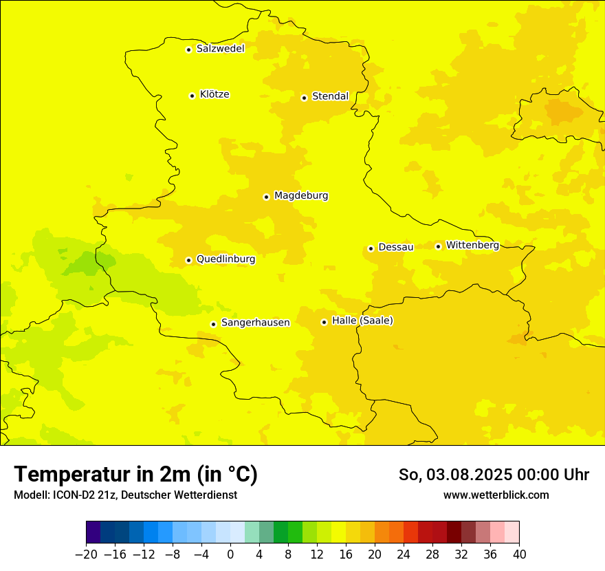 Modellkarten Temperatur