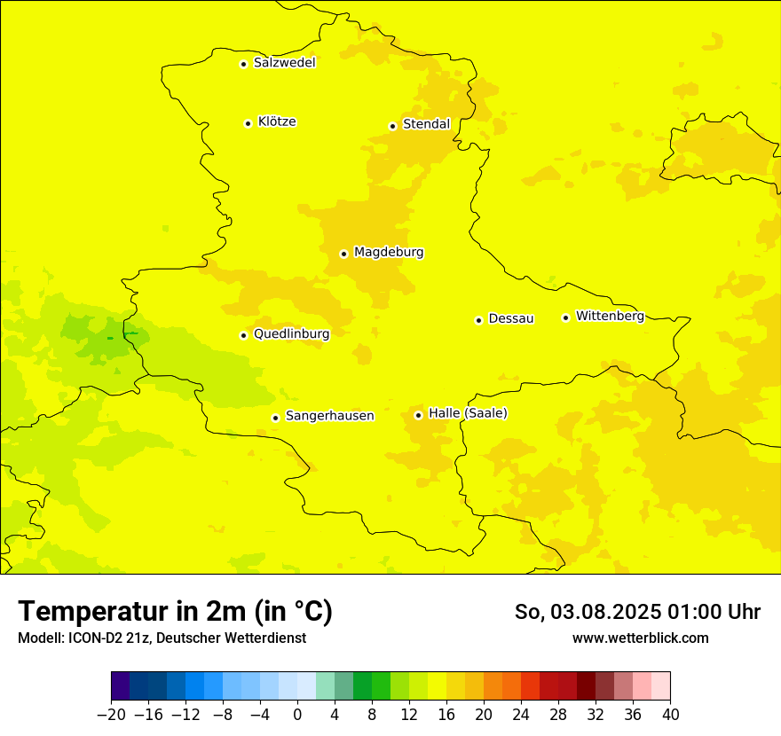 Modellkarten Temperatur