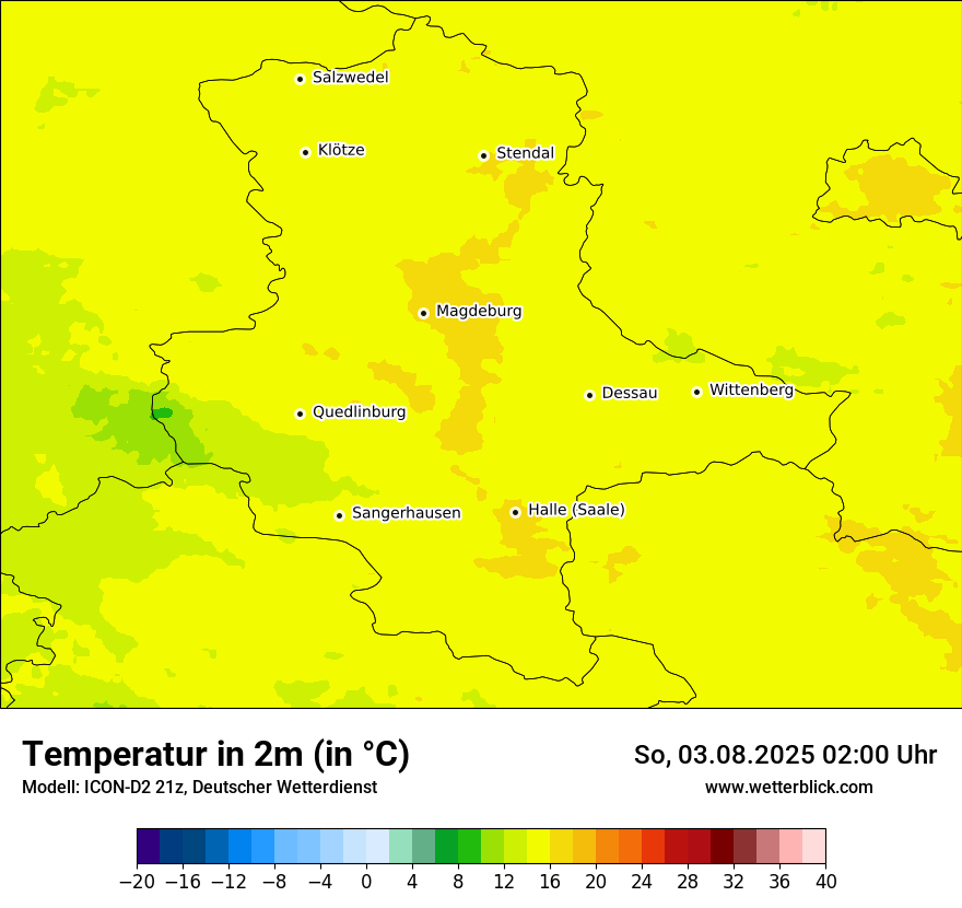 Modellkarten Temperatur