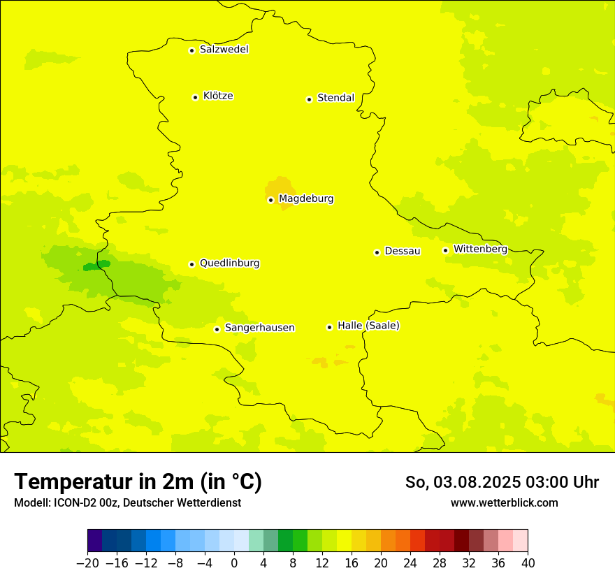 Modellkarten Temperatur