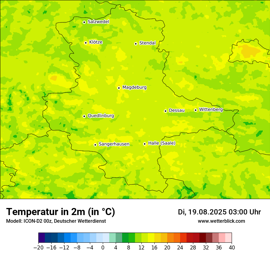 Modellkarten Temperatur