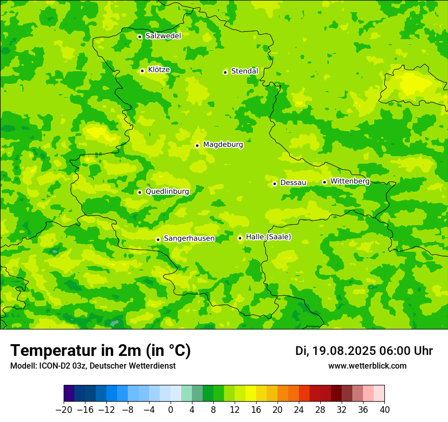 Modellkarten Temperatur
