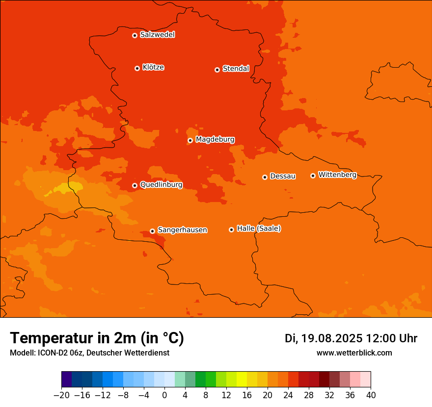 Modellkarten Temperatur