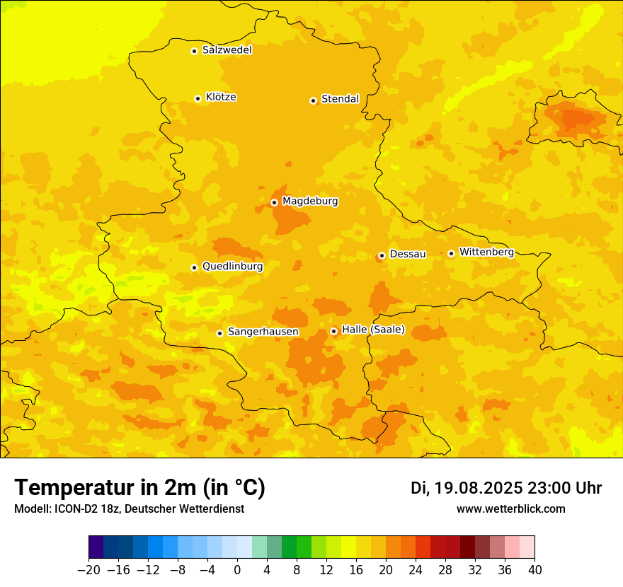 Modellkarten Temperatur