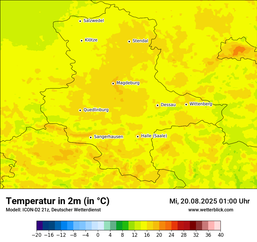 Modellkarten Temperatur