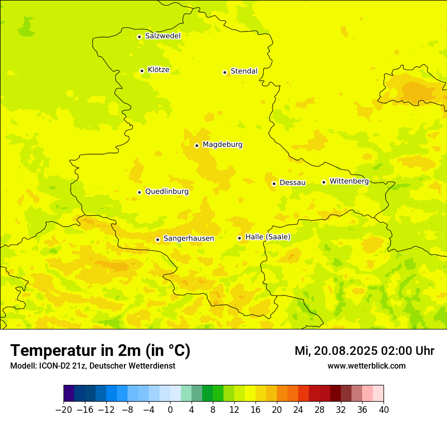 Modellkarten Temperatur