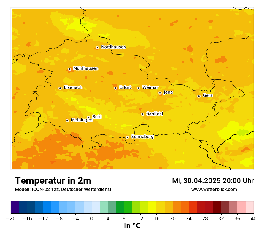 Modellkarten Temperatur