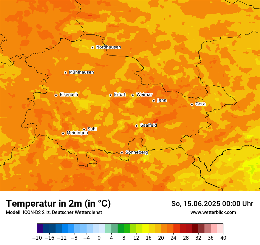 Modellkarten Temperatur