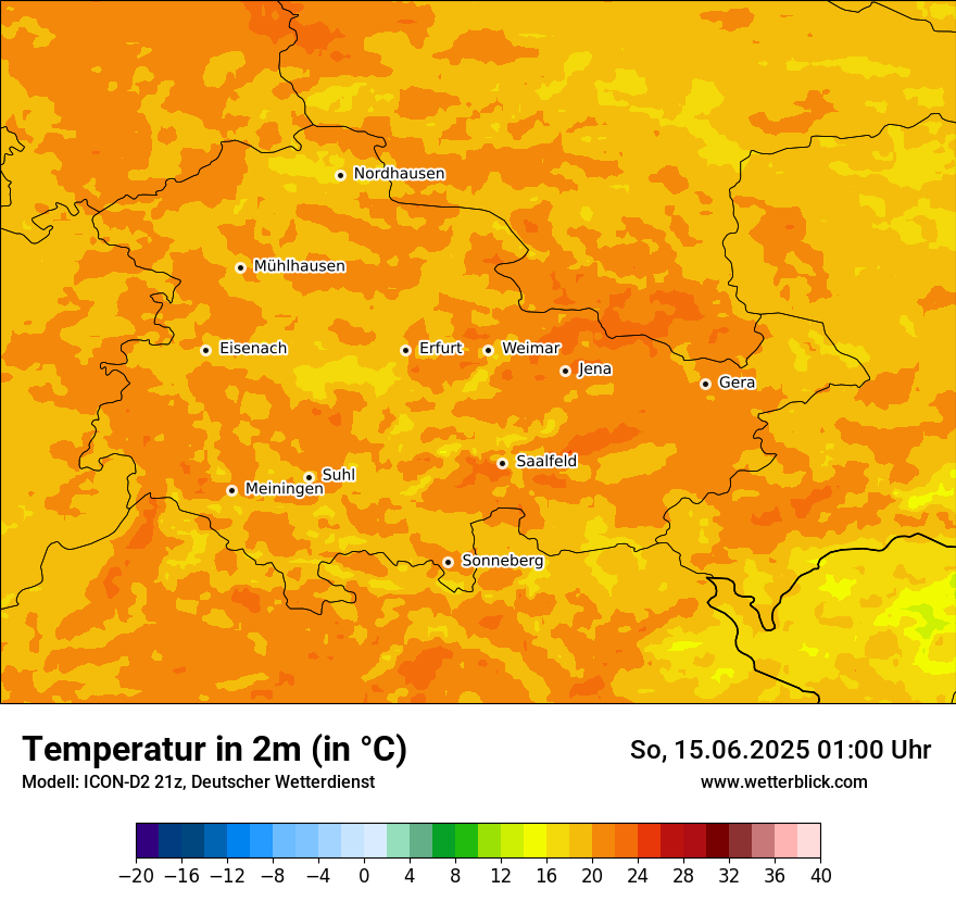 Modellkarten Temperatur