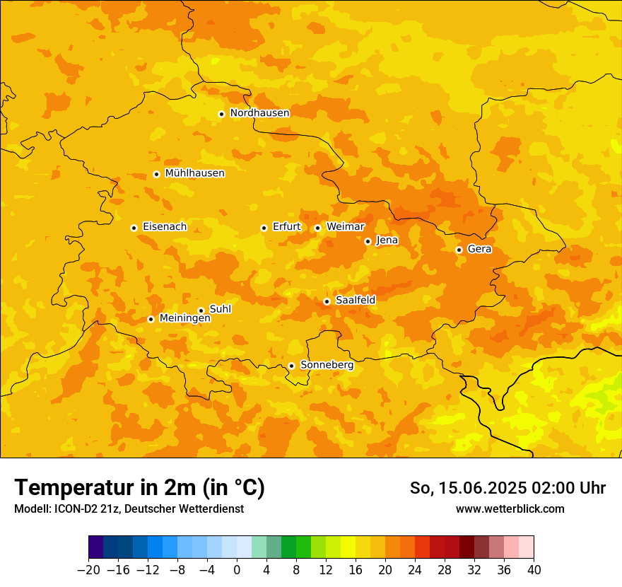 Modellkarten Temperatur