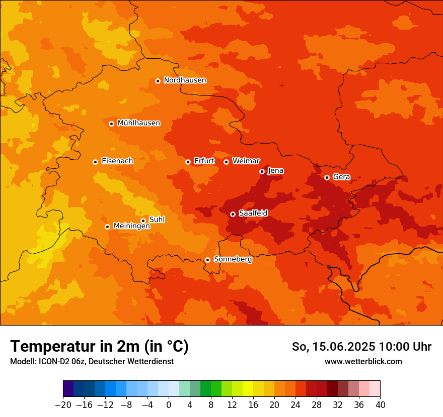 Modellkarten Temperatur