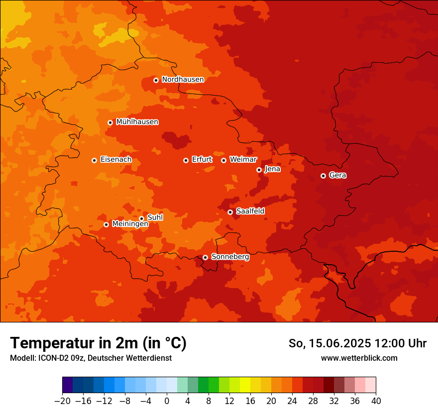 Modellkarten Temperatur
