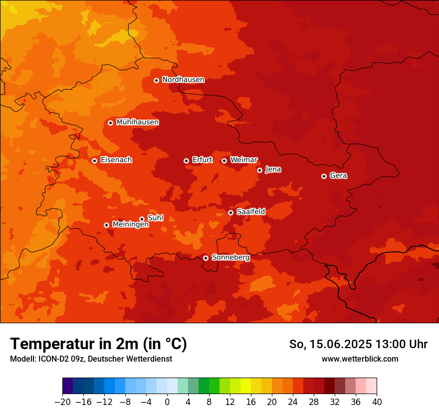 Modellkarten Temperatur