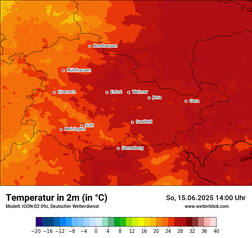 Modellkarten Temperatur