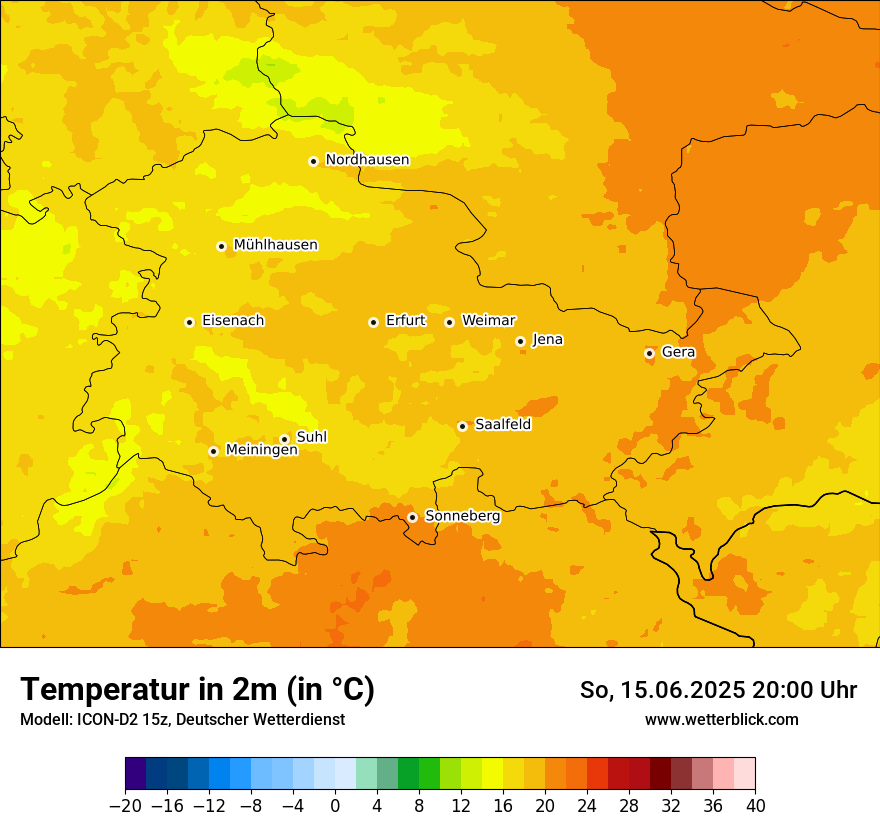Modellkarten Temperatur