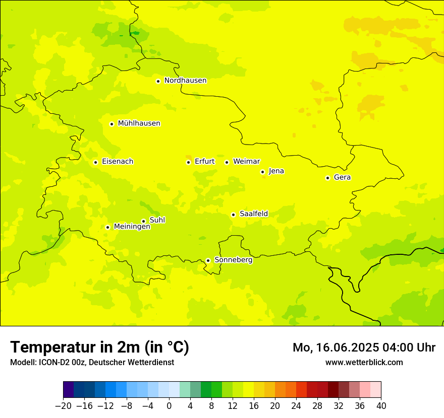Modellkarten Temperatur