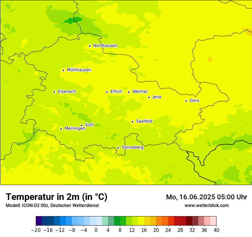 Modellkarten Temperatur