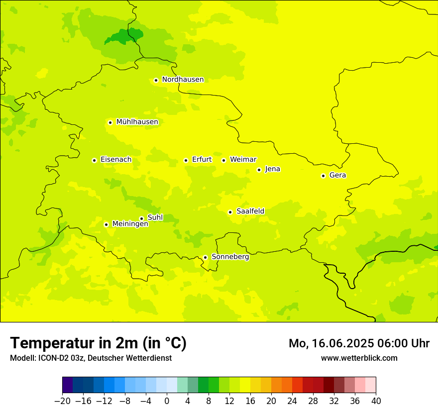 Modellkarten Temperatur