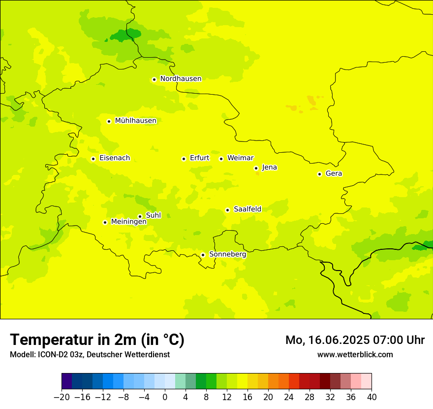Modellkarten Temperatur