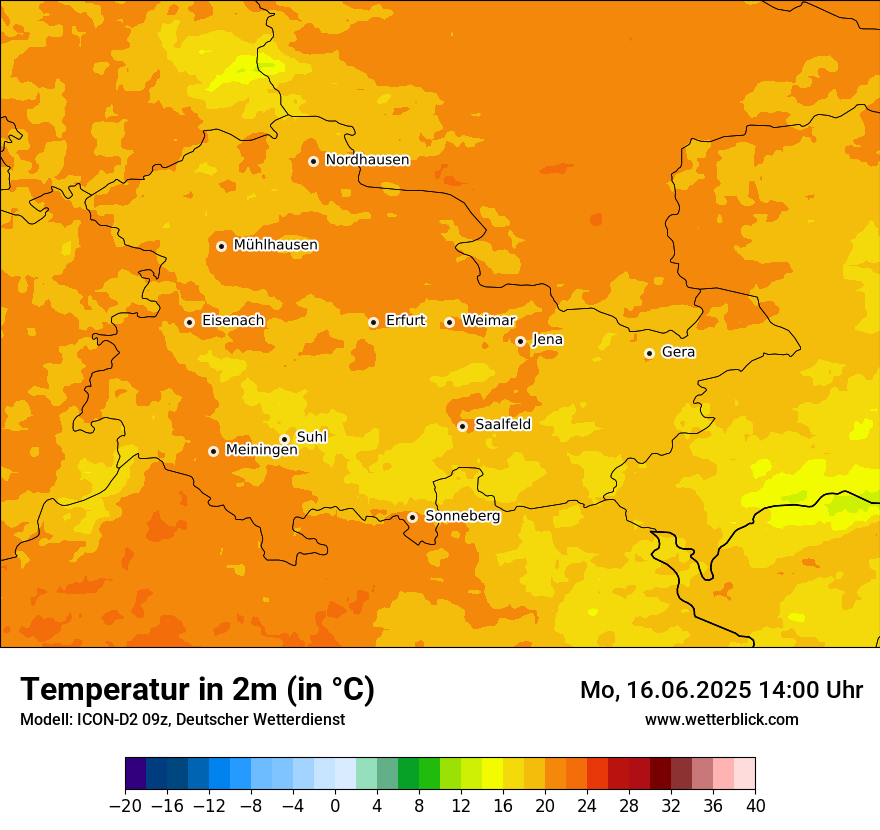 Modellkarten Temperatur