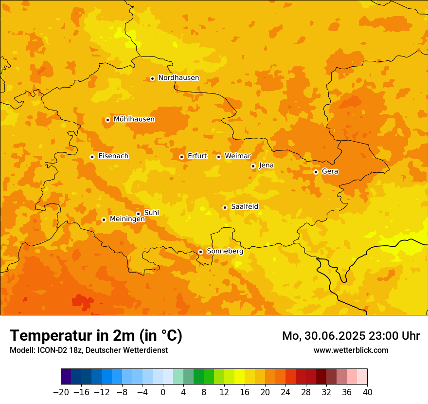 Modellkarten Temperatur