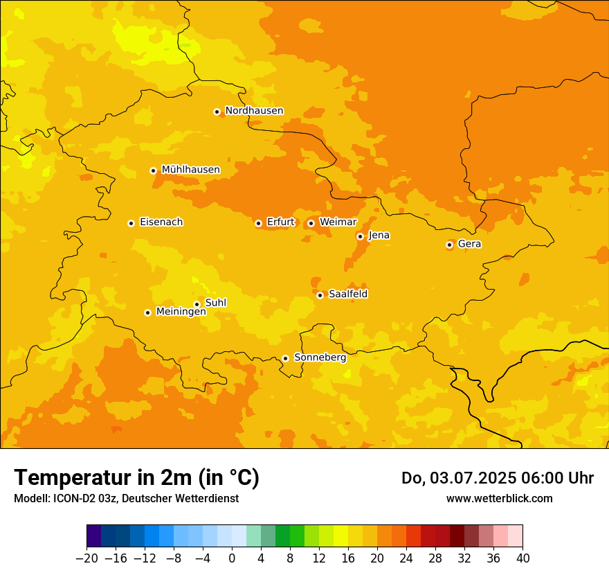 Modellkarten Temperatur