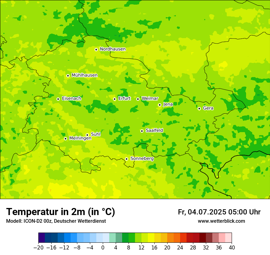 Modellkarten Temperatur