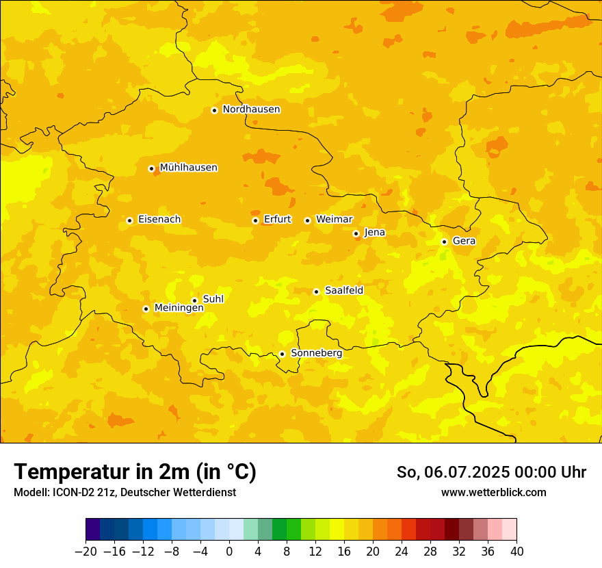 Modellkarten Temperatur