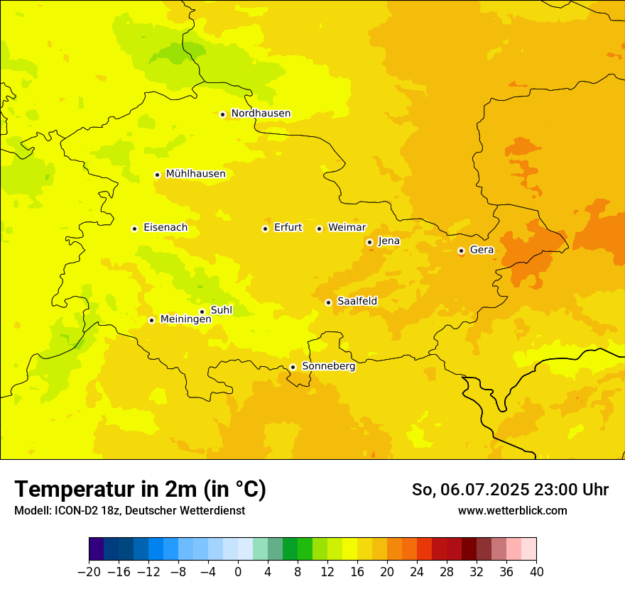 Modellkarten Temperatur