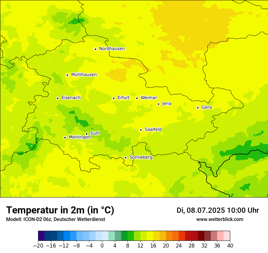 Modellkarten Temperatur
