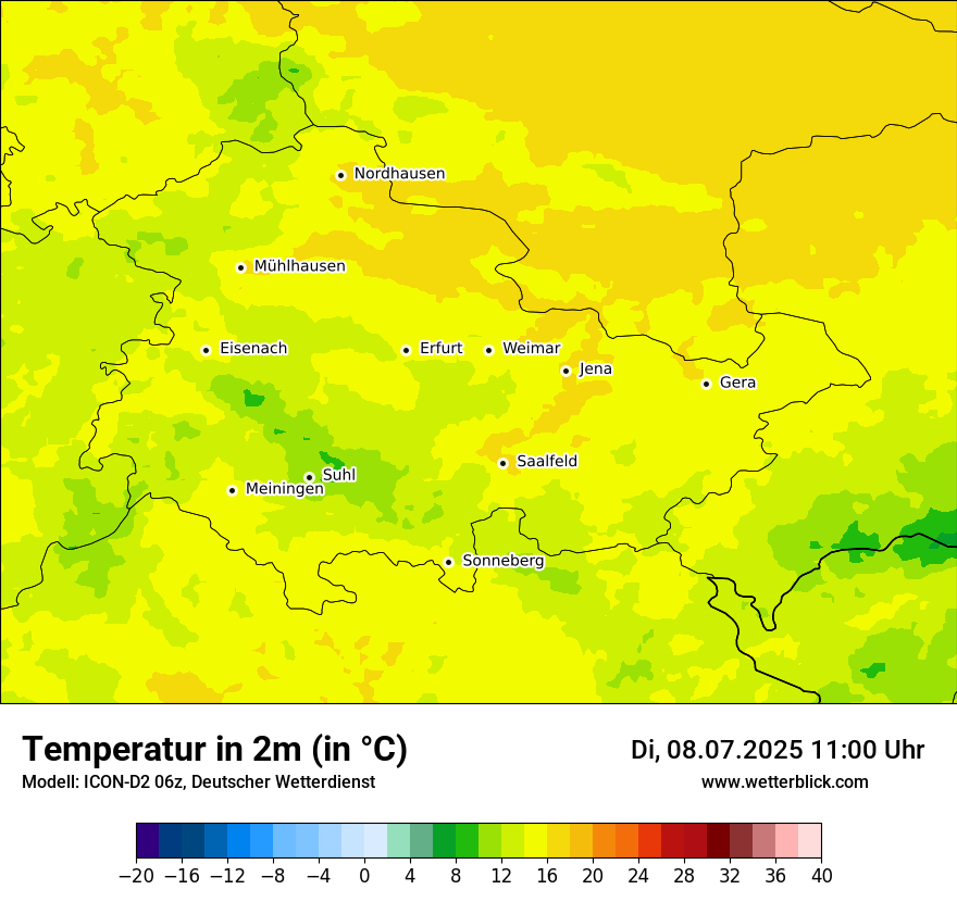 Modellkarten Temperatur