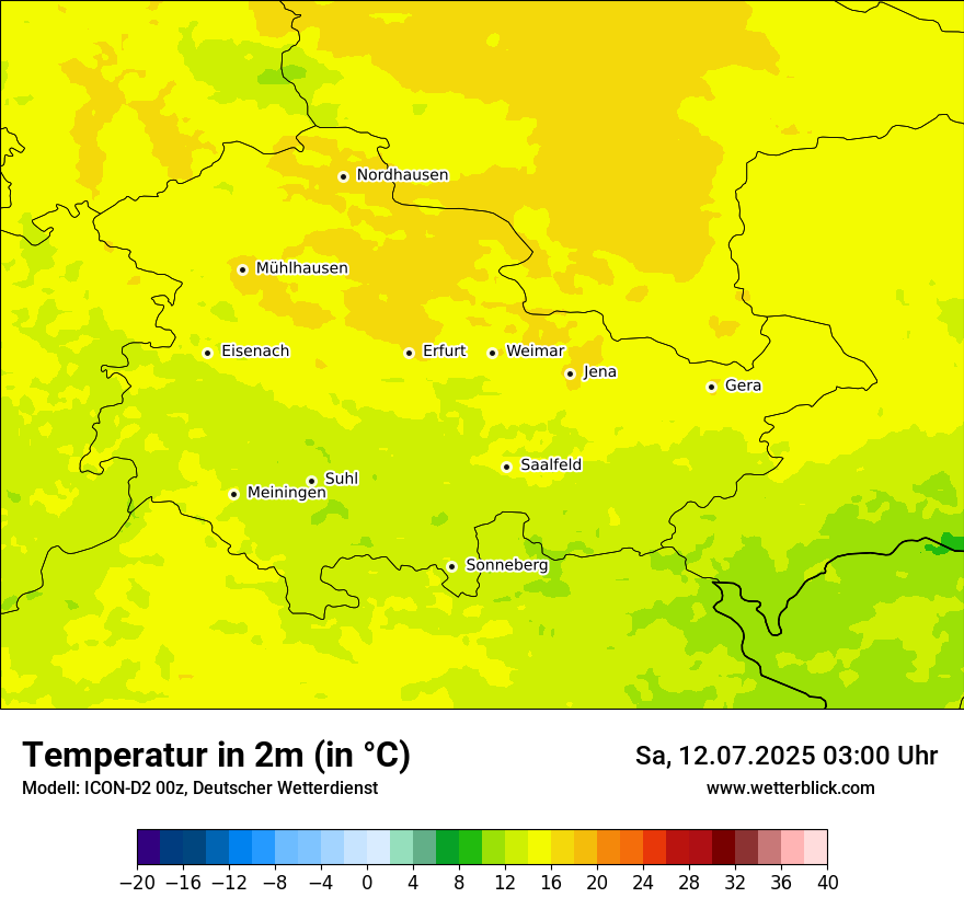 Modellkarten Temperatur