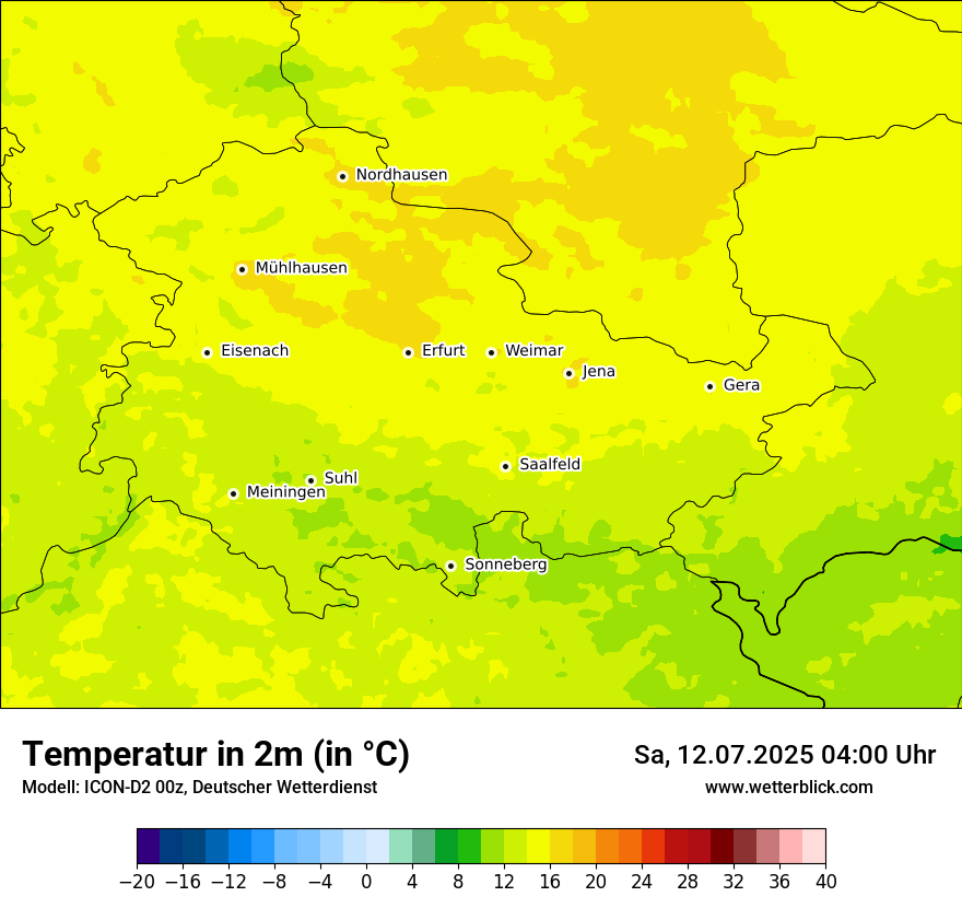 Modellkarten Temperatur