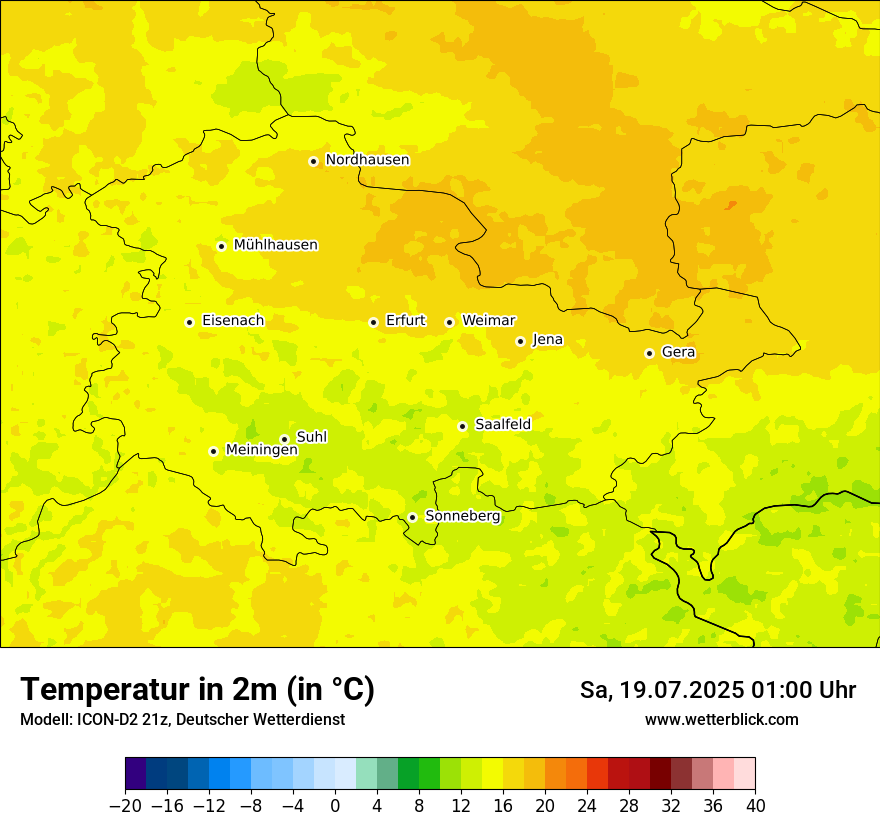 Modellkarten Temperatur