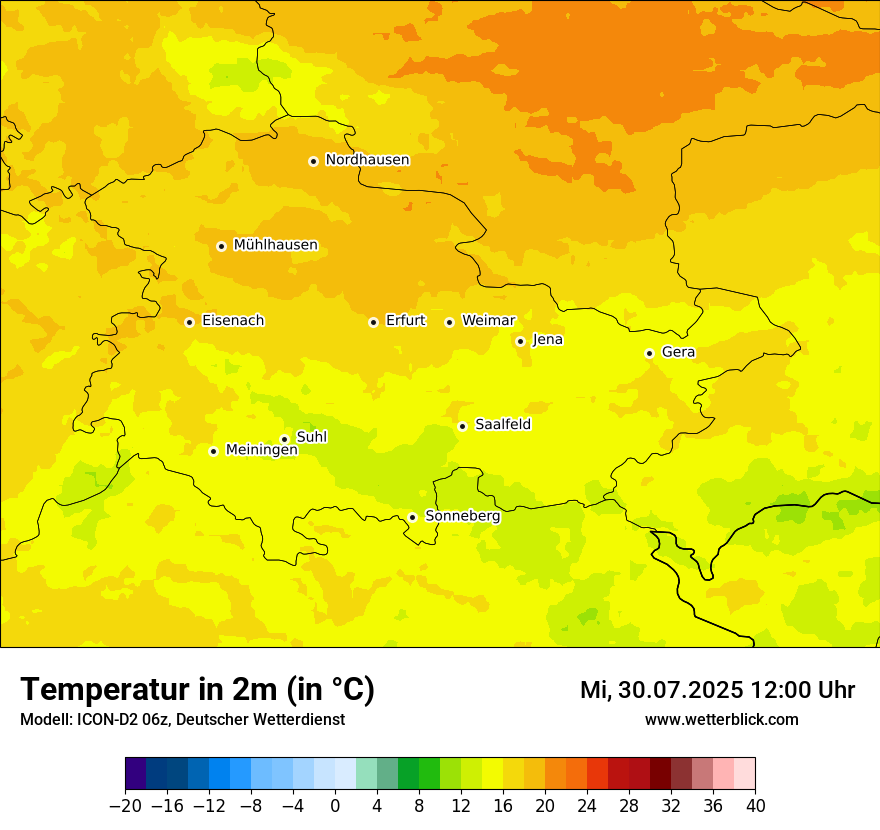 Modellkarten Temperatur