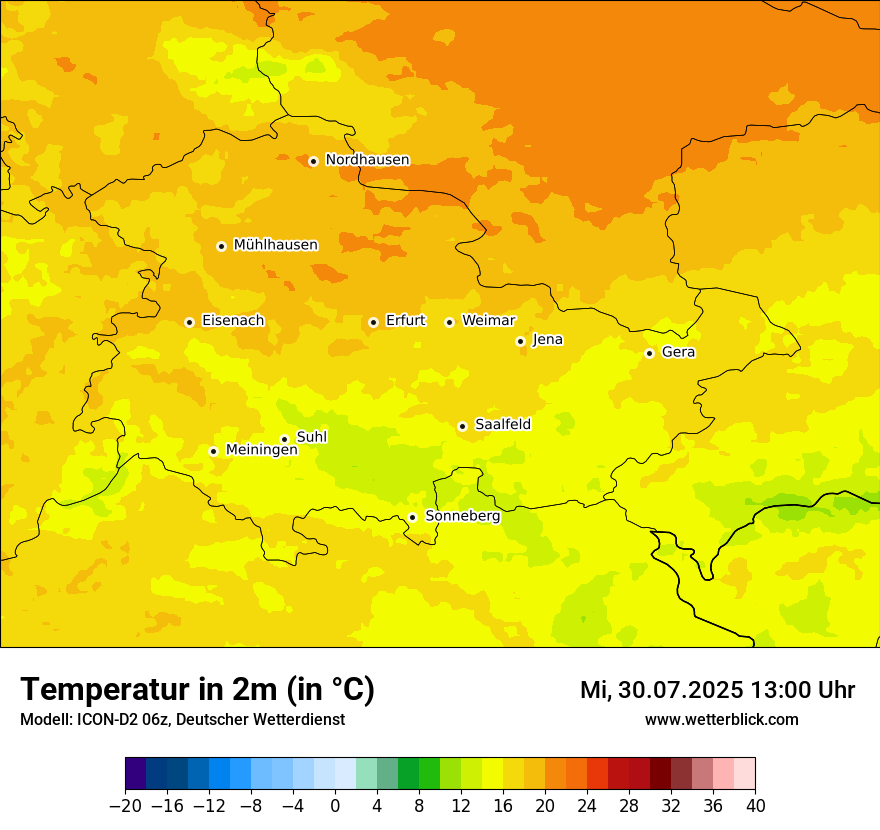 Modellkarten Temperatur