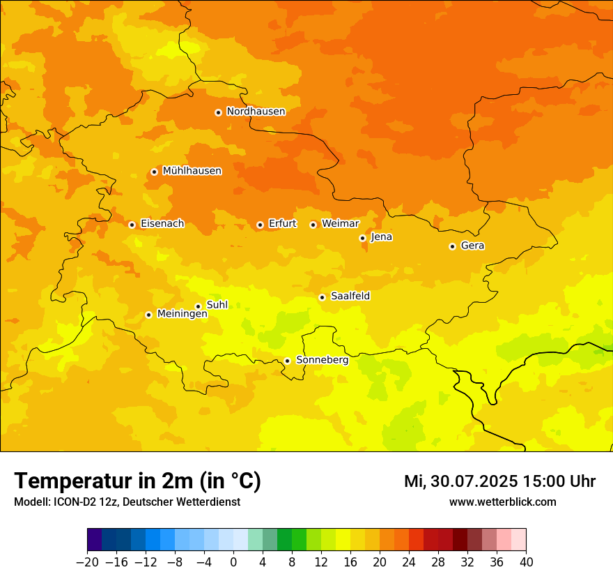 Modellkarten Temperatur