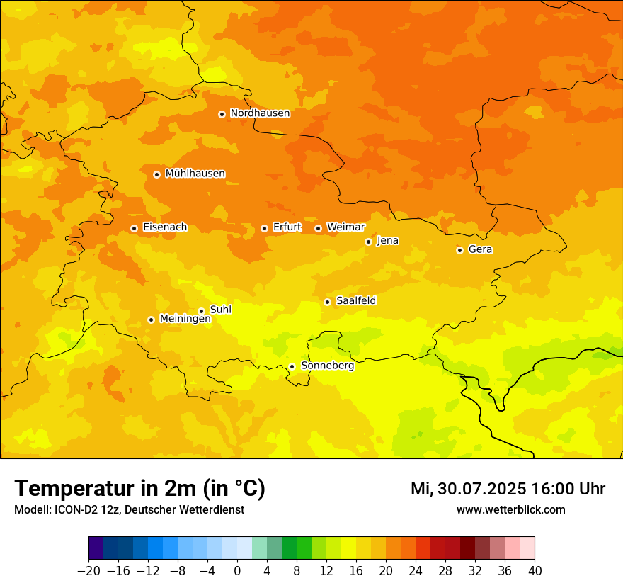Modellkarten Temperatur