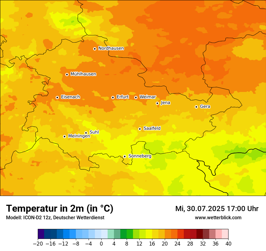 Modellkarten Temperatur