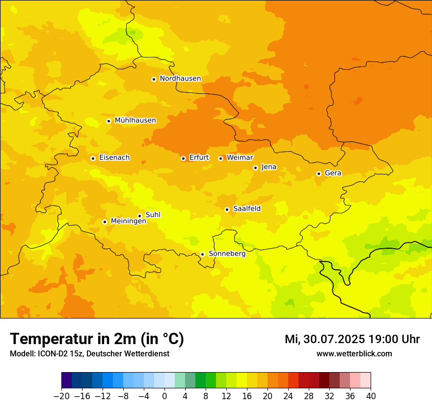 Modellkarten Temperatur