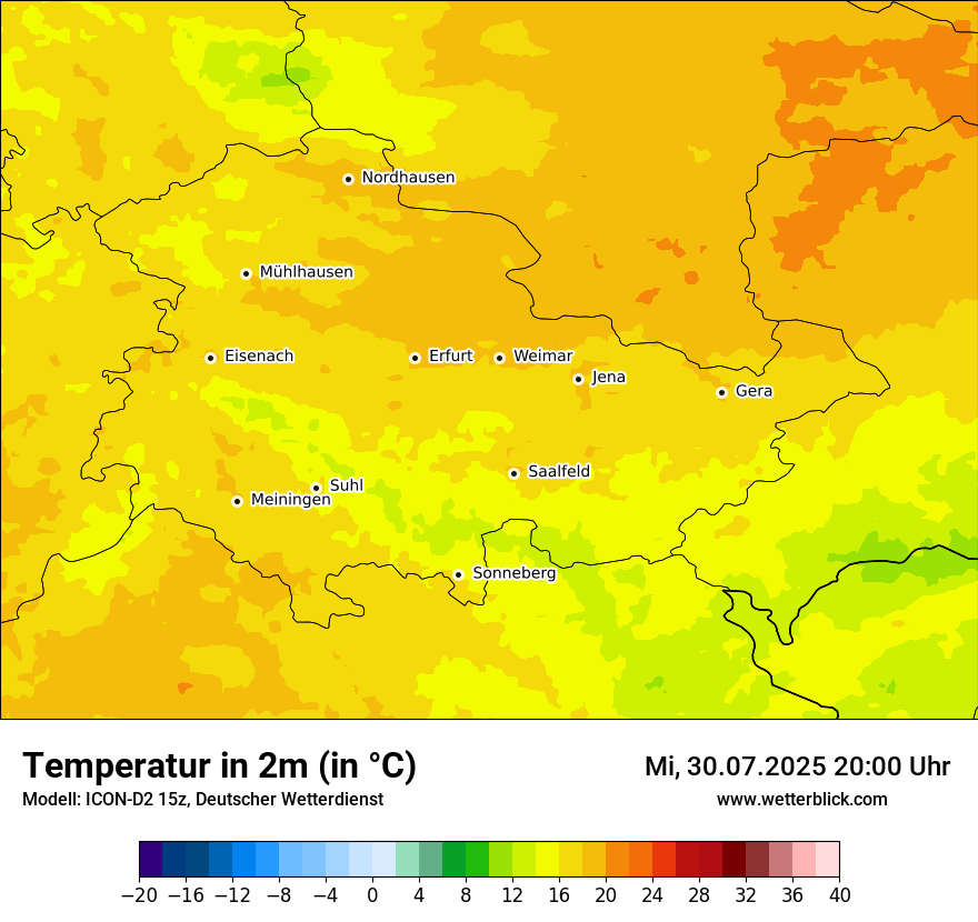 Modellkarten Temperatur