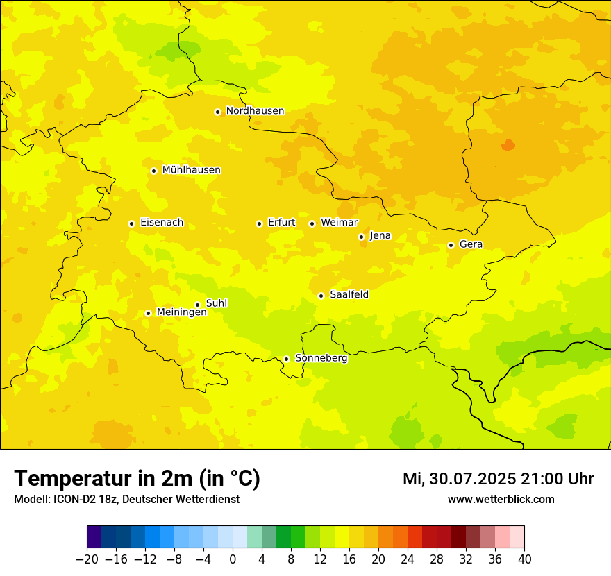 Modellkarten Temperatur
