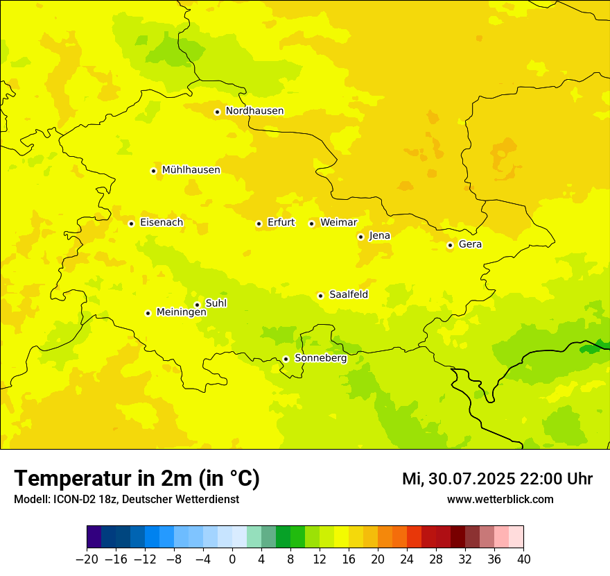 Modellkarten Temperatur
