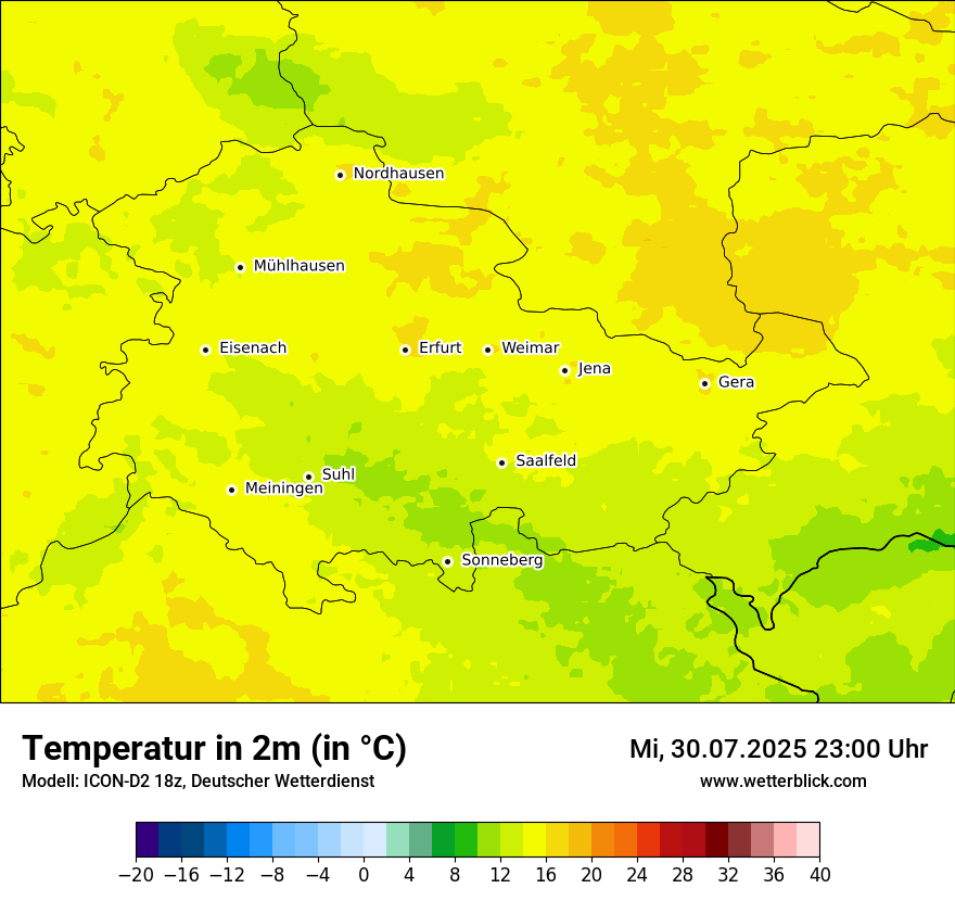 Modellkarten Temperatur