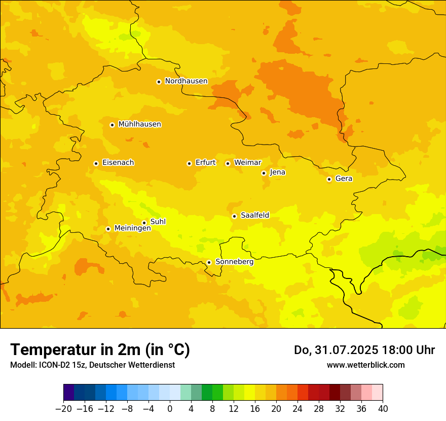 Modellkarten Temperatur