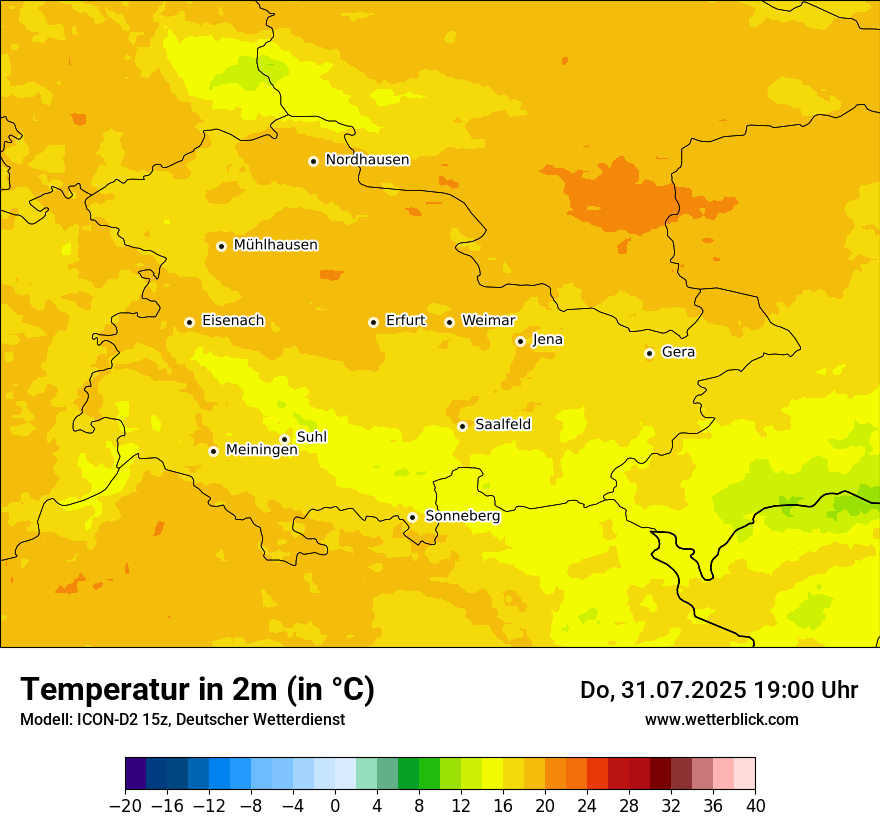 Modellkarten Temperatur