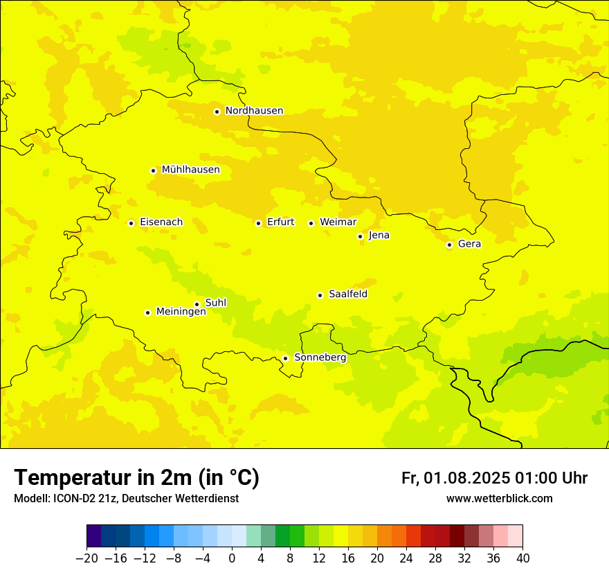 Modellkarten Temperatur
