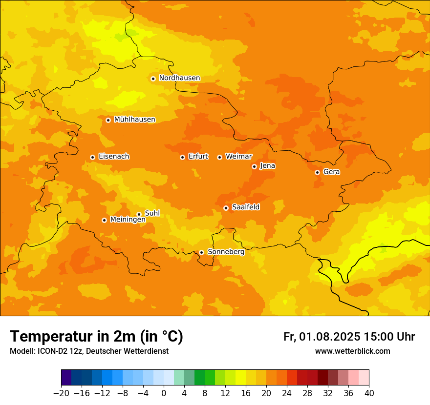 Modellkarten Temperatur